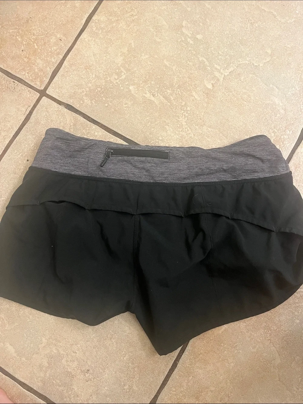 lululemon athletica Black Athletic Shorts with Gray Waistband